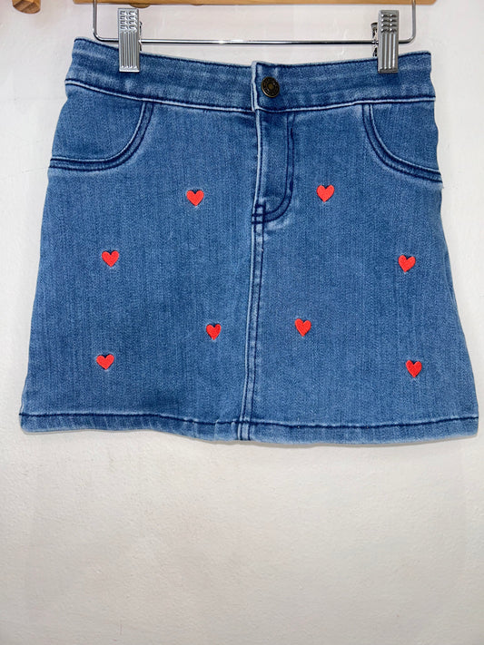 Hearts denim skirt 7y