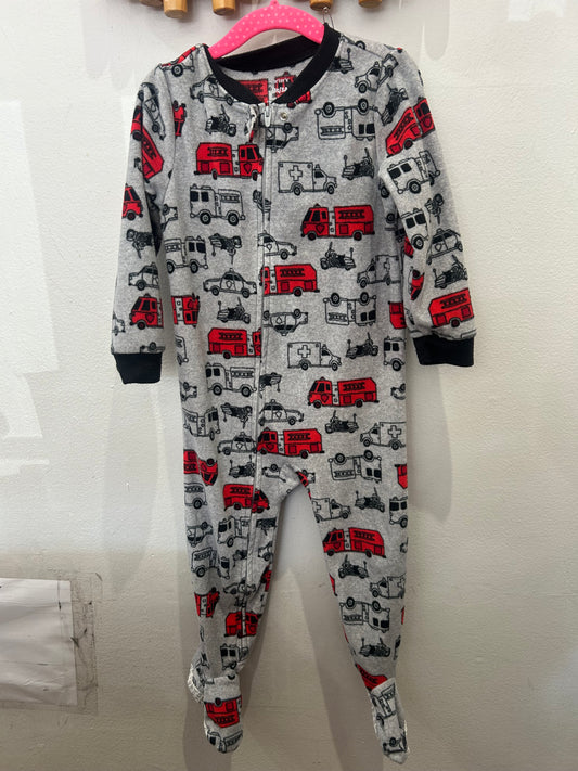 Sleeper fleece fire trucks 3y