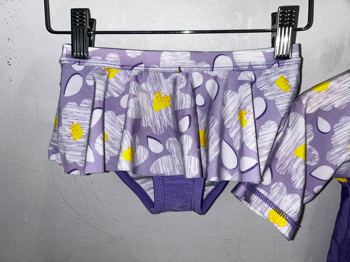 Purple flowers swimset 4y