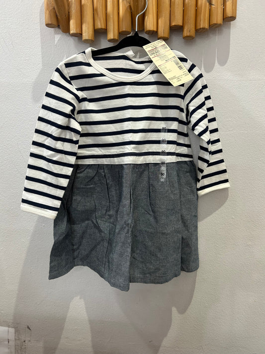 Muji organic cotton dress 90cm (2y) NEW
