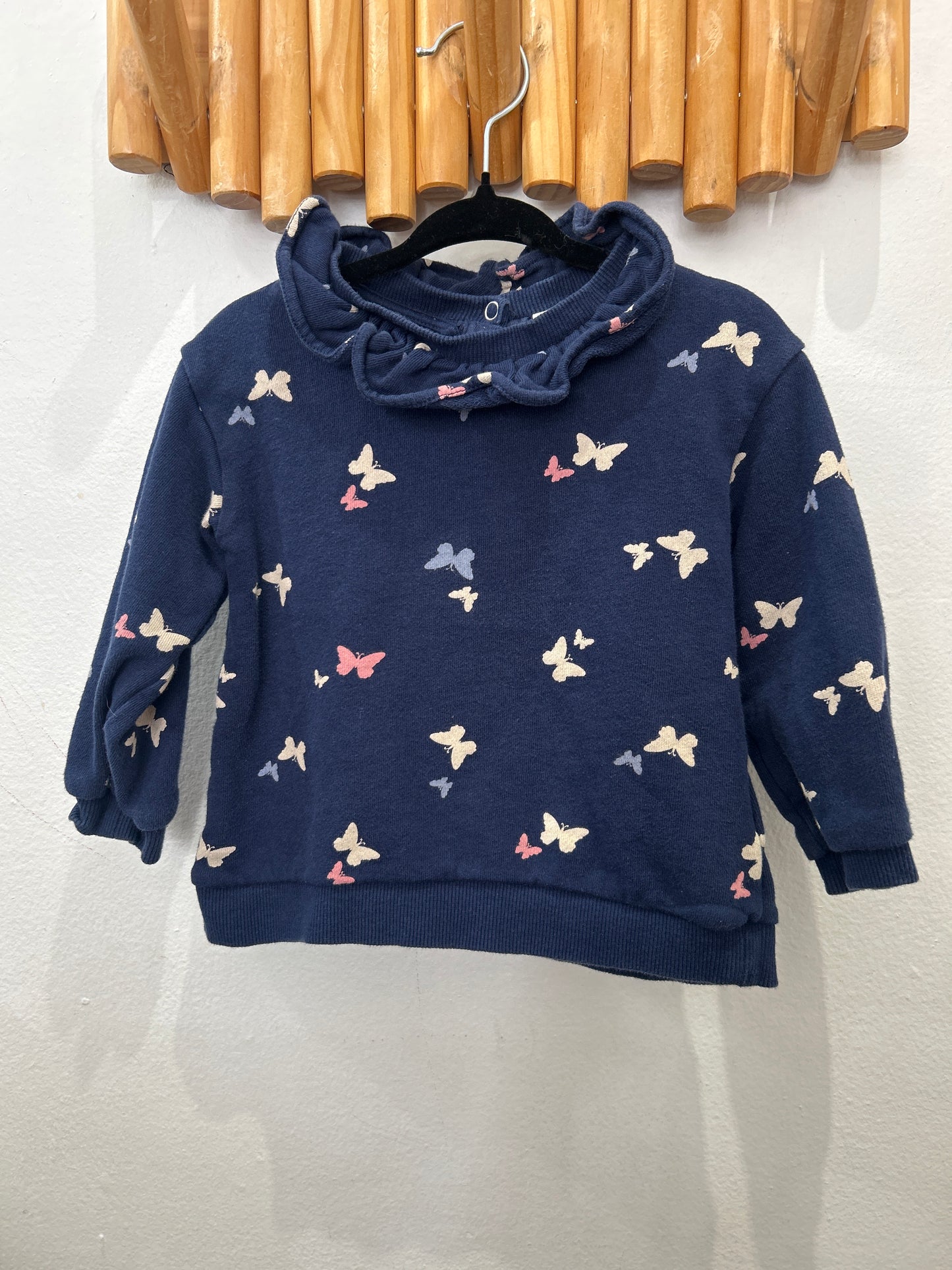 Pullover butterflies blue 18-24m