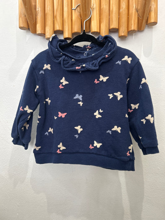 Pullover butterflies blue 18-24m