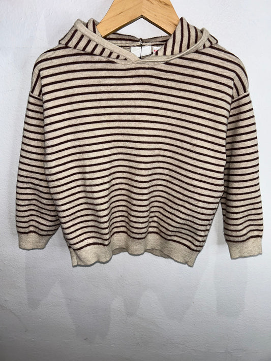 Brown stripes sweater hoodie 3y