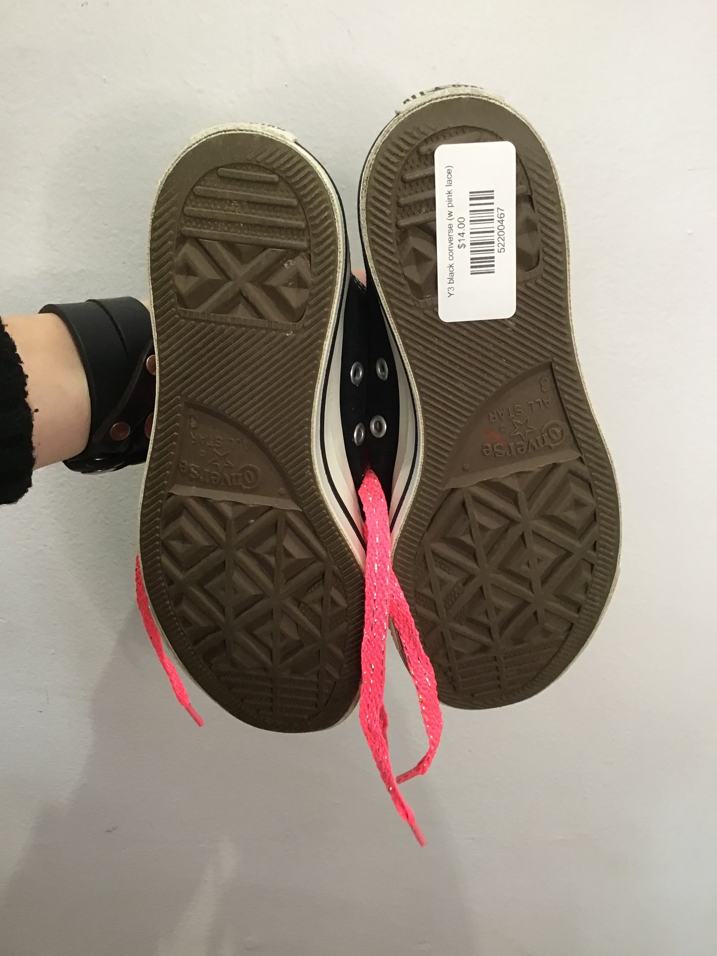 Y3 black converse (w pink lace)