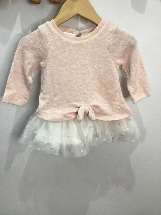 Tulle knit dress 0-3m*