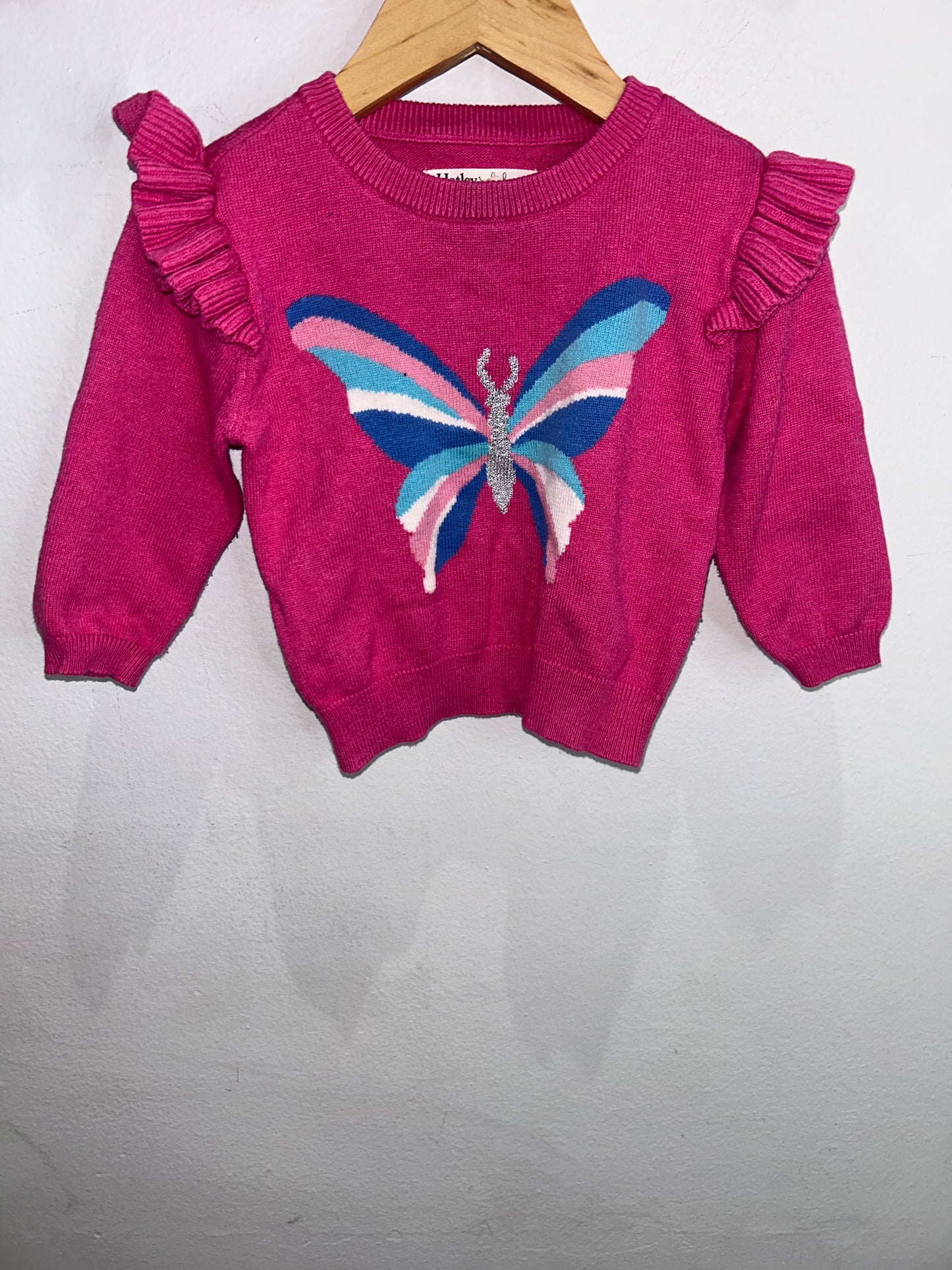 Hatley pink butterfly sweater 9-12m