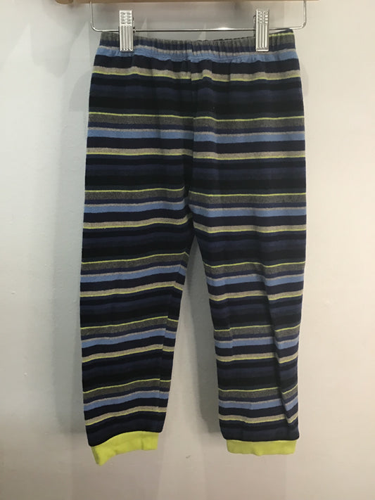 Blue stripe fleece pants 4y