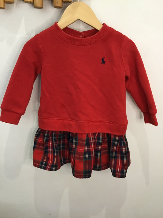 Red kilt dress 12m