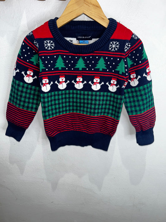 Winter theme sweater 2y