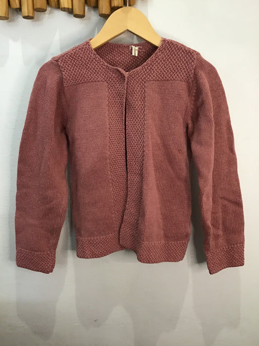 Sweater pink knit cardigan 8-9y