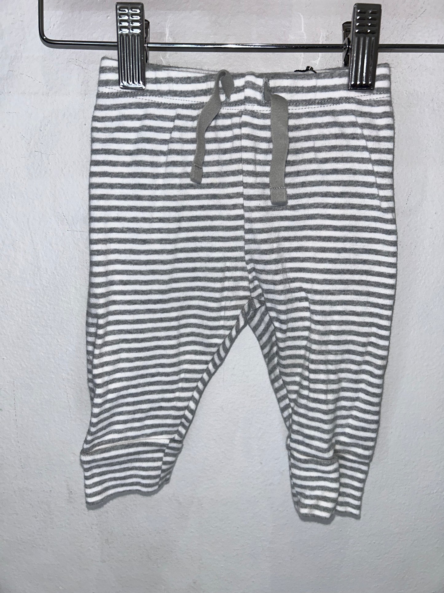 Grey checkered cotton pants 3-6m
