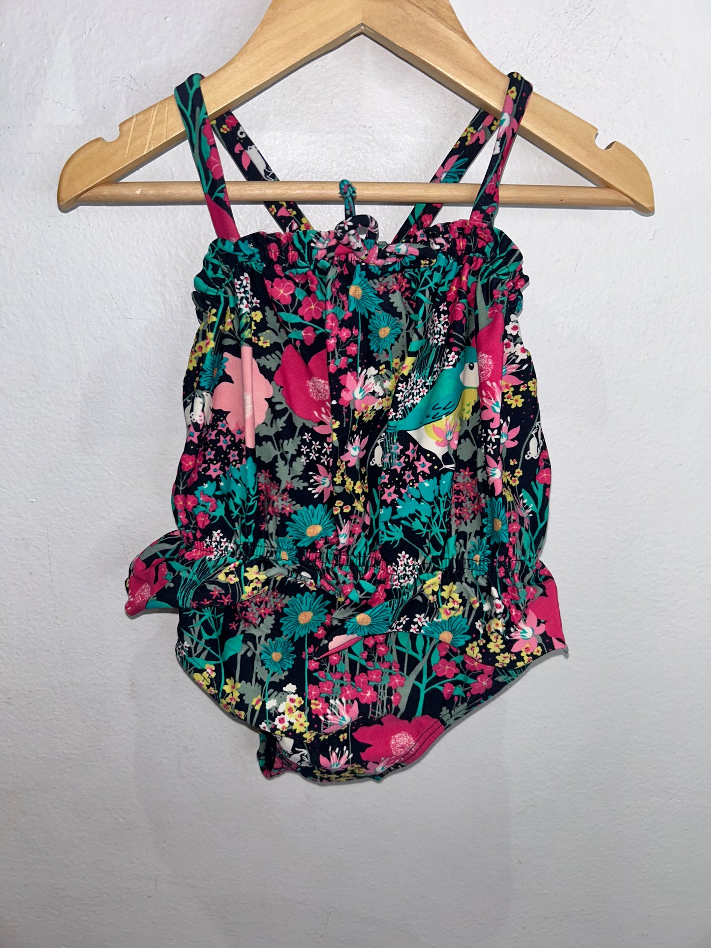 Dark floral swimsuit 2y
