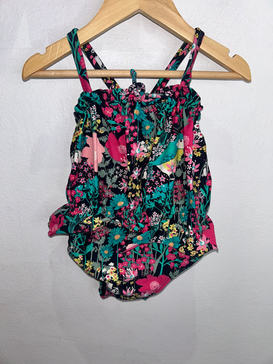 Dark floral swimsuit 2y