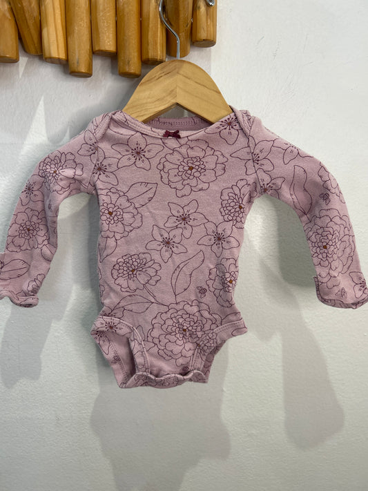 Mauve floral onesie - newborn