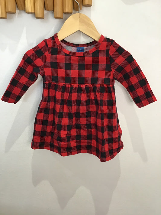 Dress red checkered 0-3m