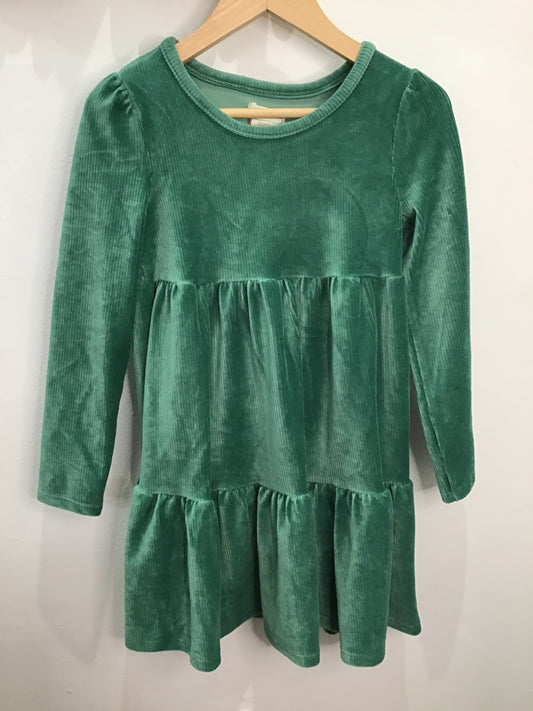 Green velour dress 5-6y
