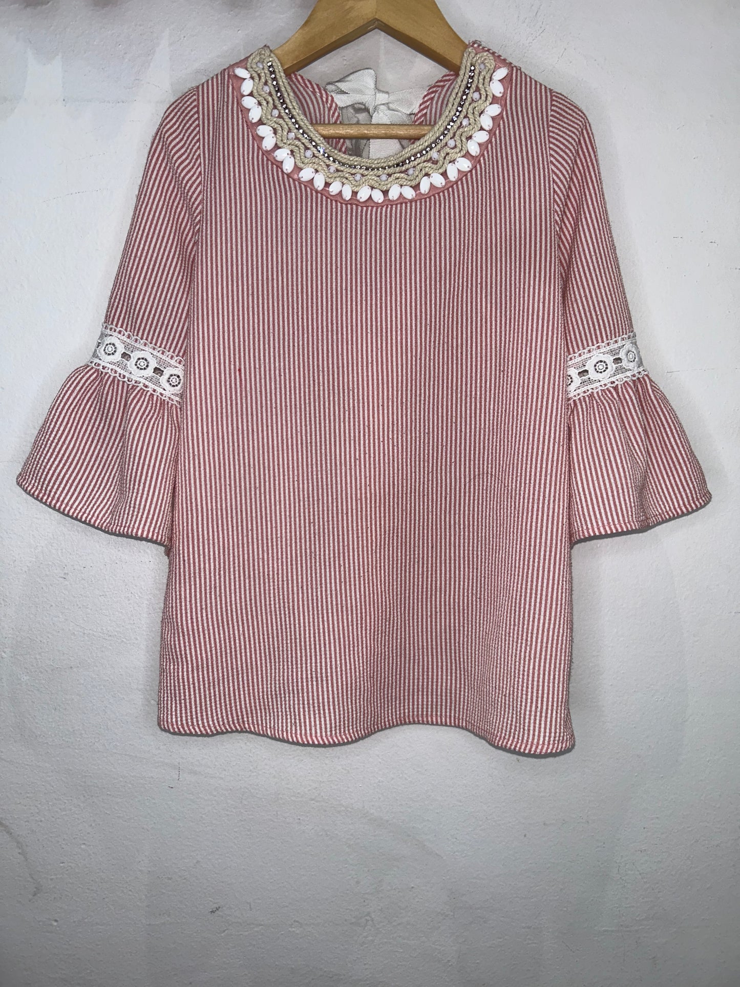 Red stripe blouse 8y
