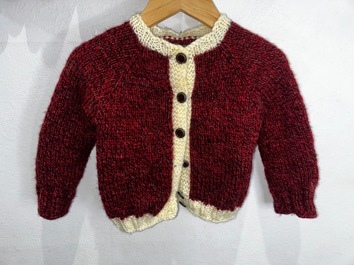 Red handmade sweater 12m