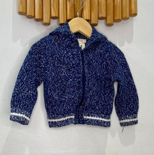 Blue knit sweatshirt 6-12m