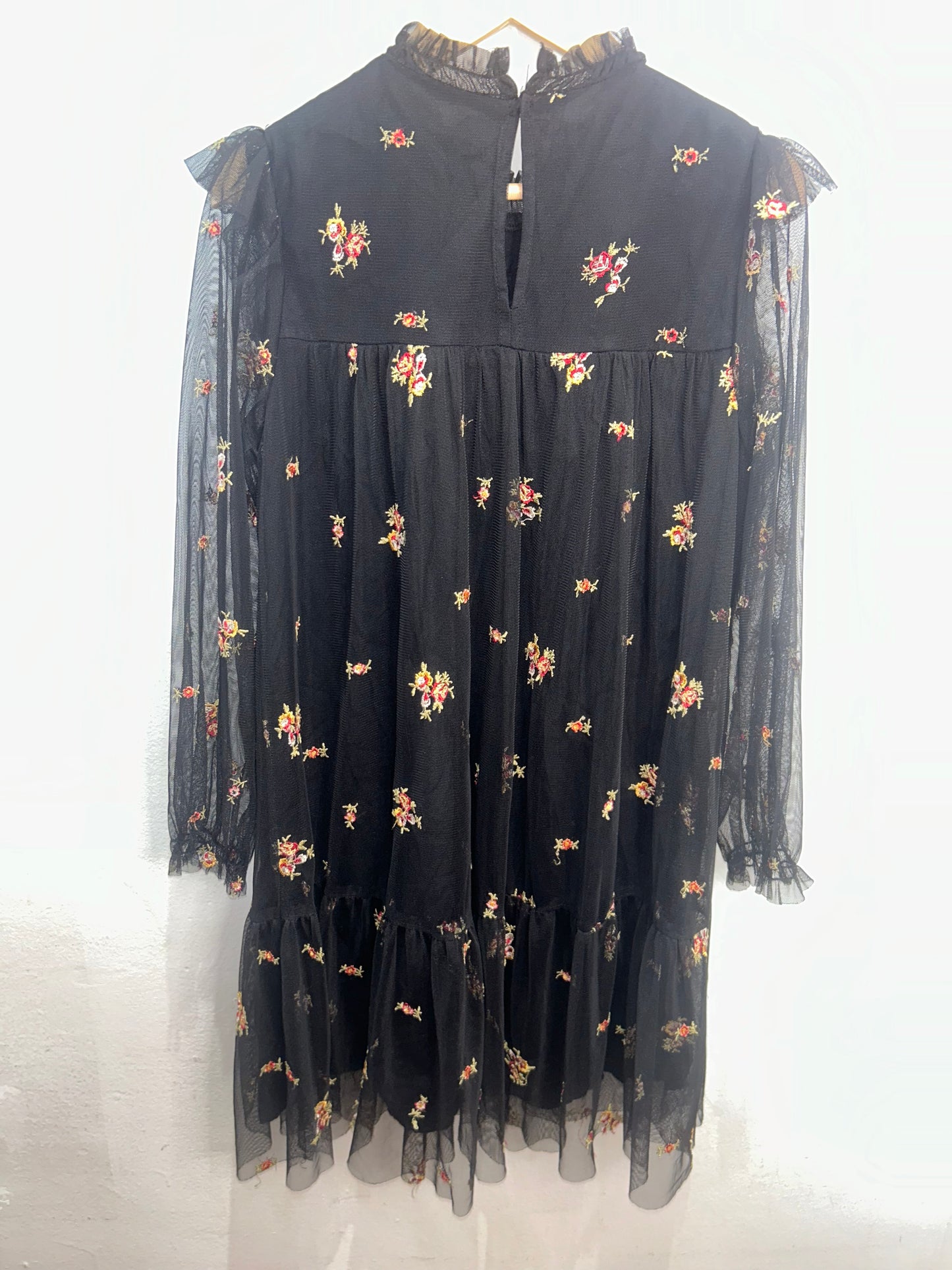 Black tulle floral dress 9y