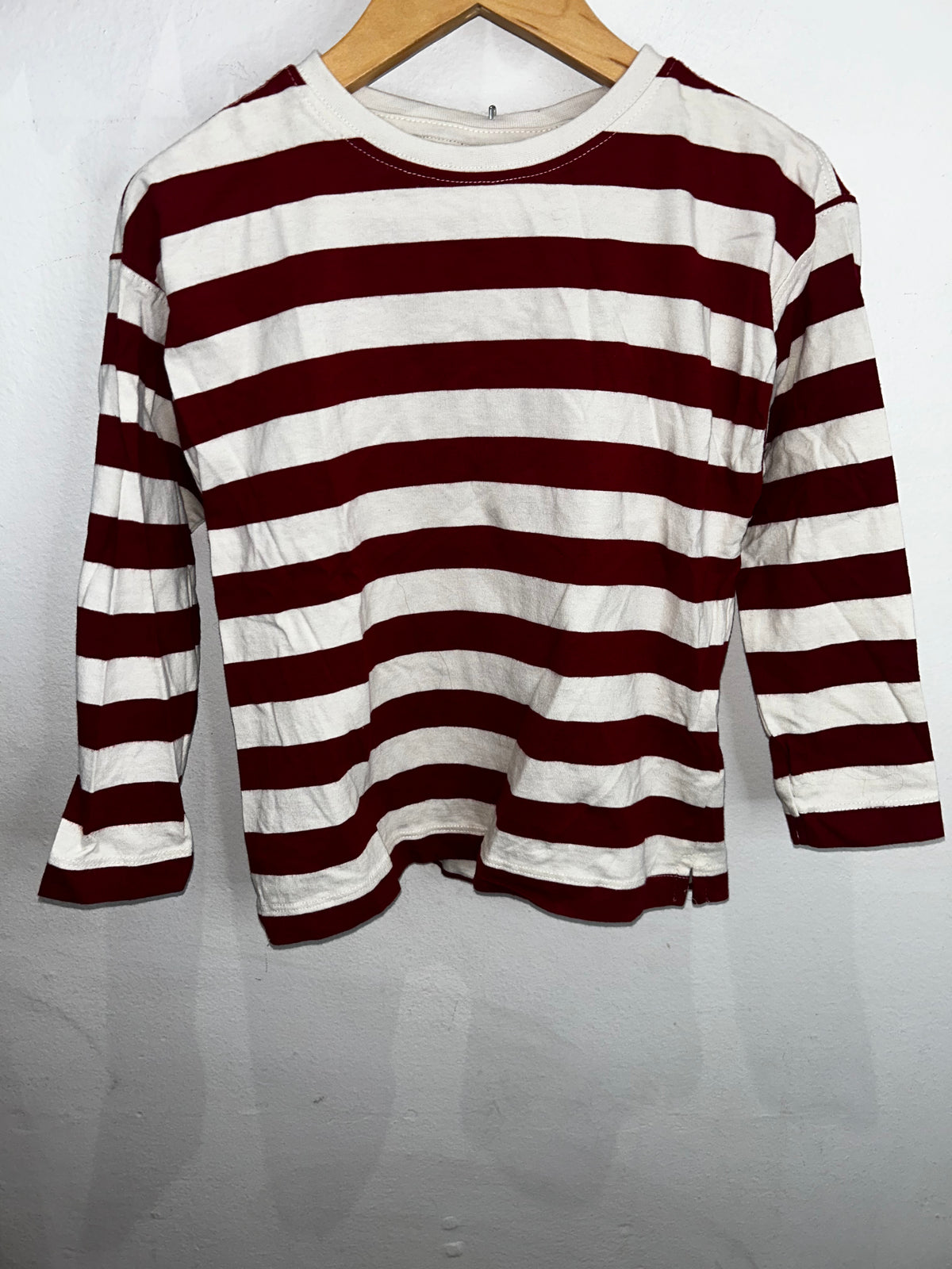 Red stripes thick longsleeve 6y