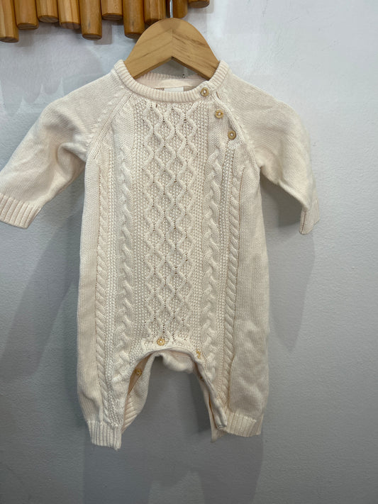 Cream sweater romper 1-2m