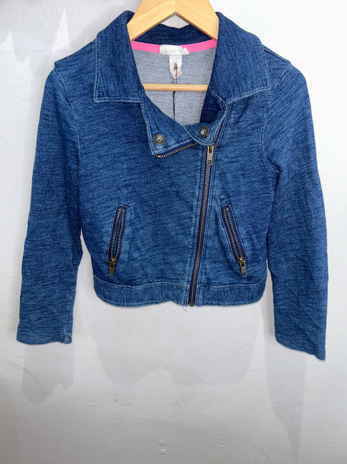 Cotton blue moto jacket 6y