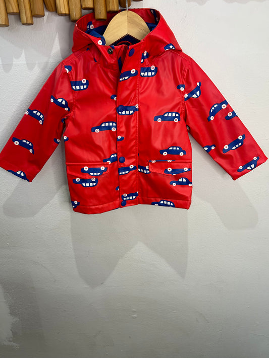 Red fire truck rain jacket 12-18m