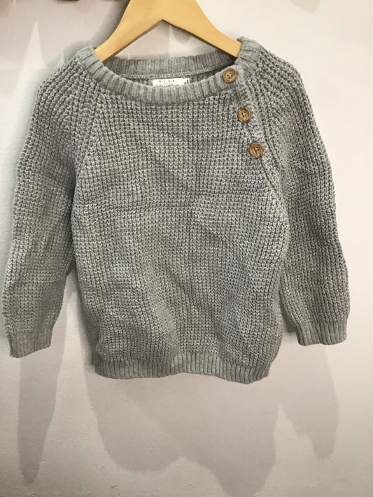 Grey knit sweater 3-4y