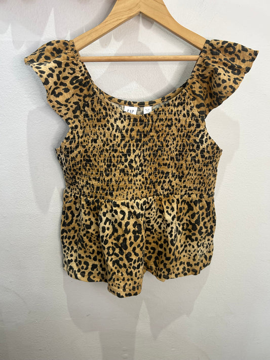 Smocked leopard tee 12y