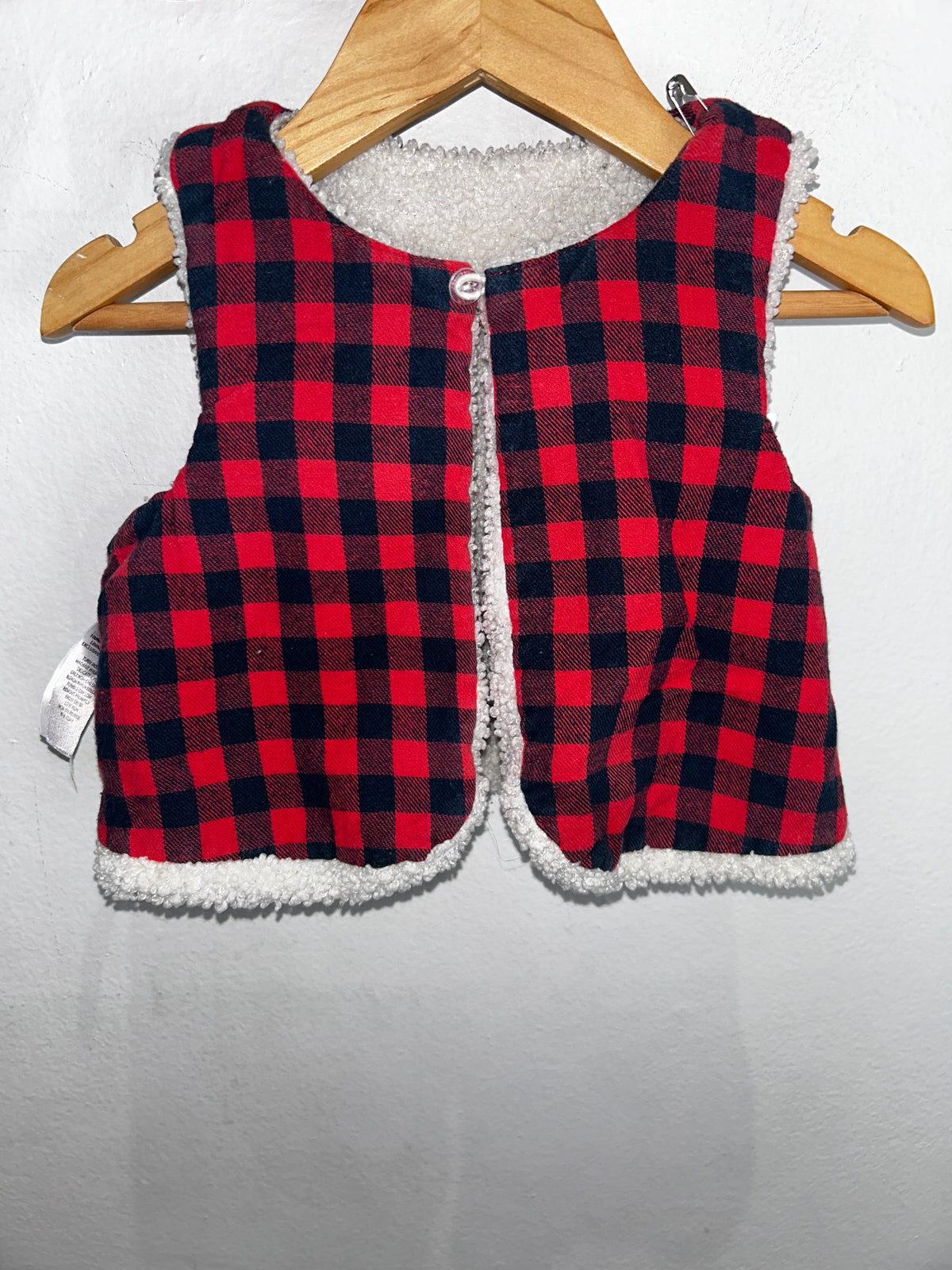 Red checkered vest 12m