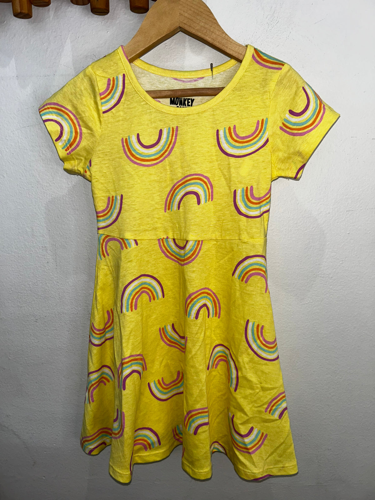 Yellow rainbow dress 2-3y