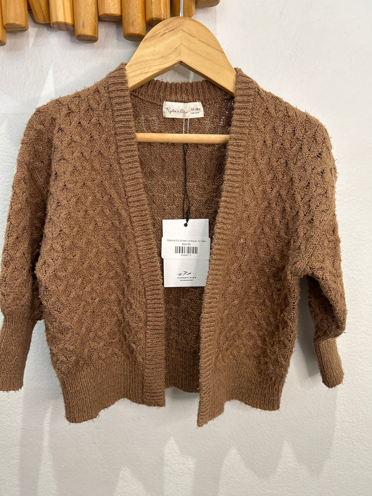 Rylee & Cru brown cardigan 12-18m
