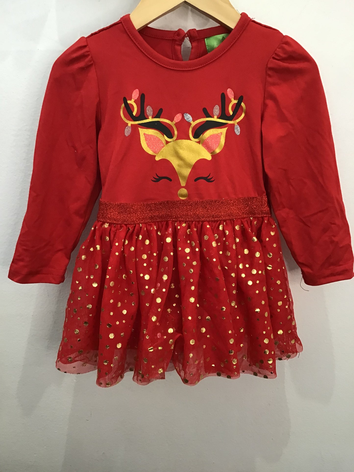 Festive deer tulle dress 12m