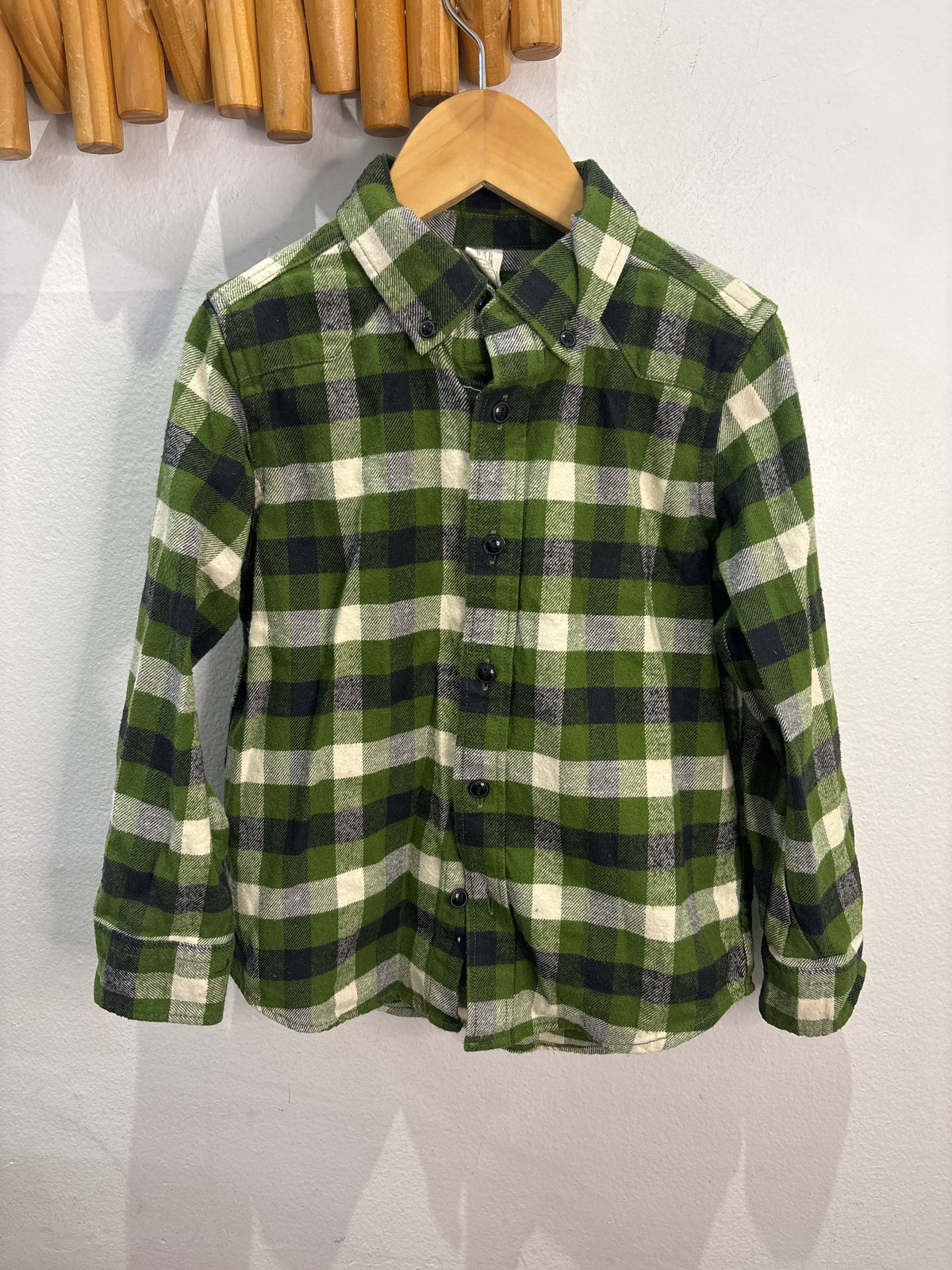 Leafy green flannel shirt 5y