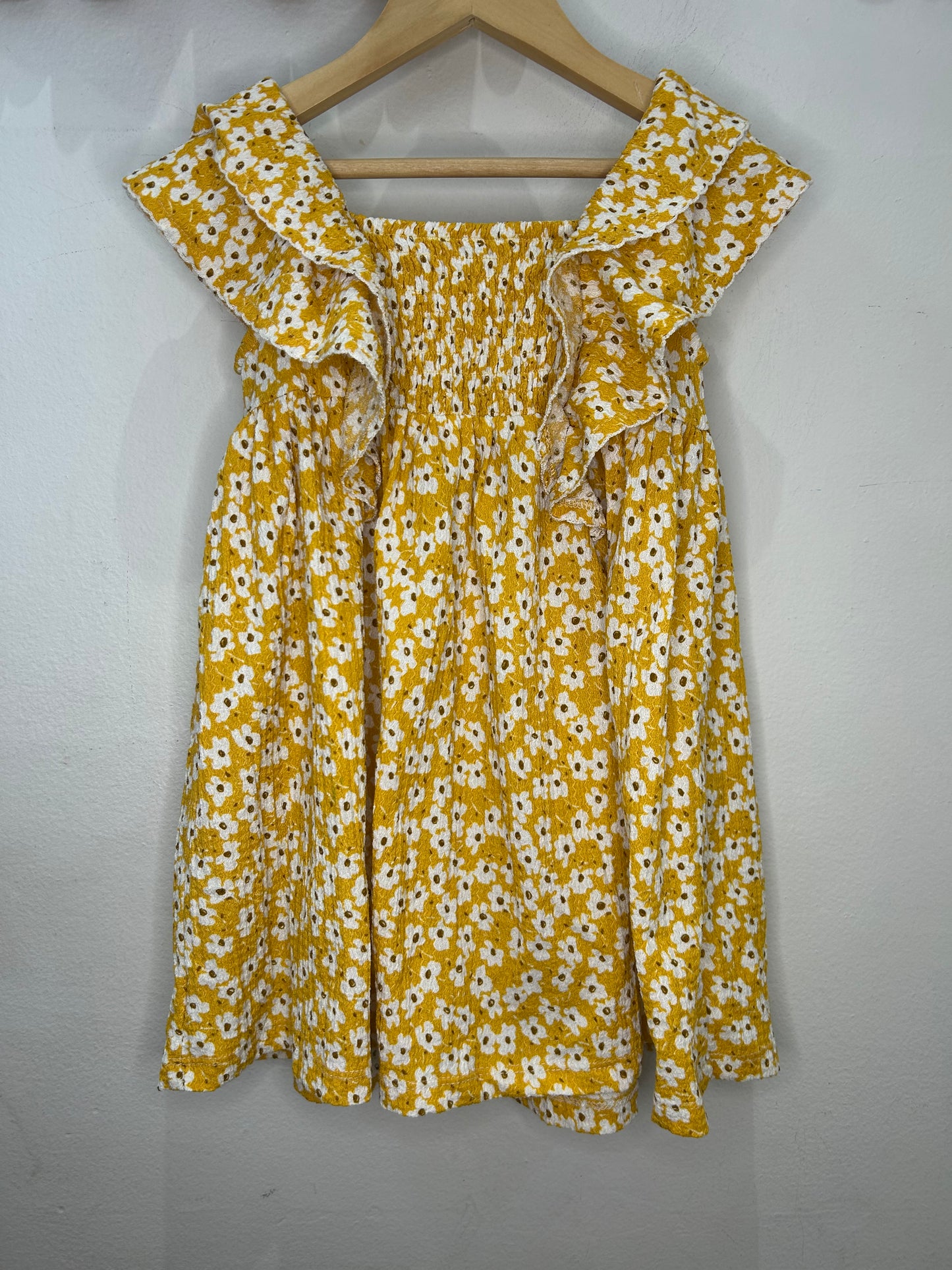 Yellow flowers dress 3-4y