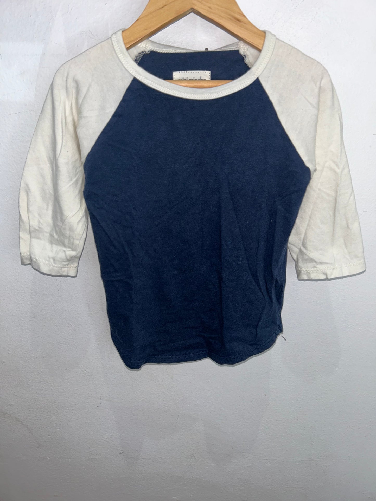 Minimioche baseball tee navy 3-4y