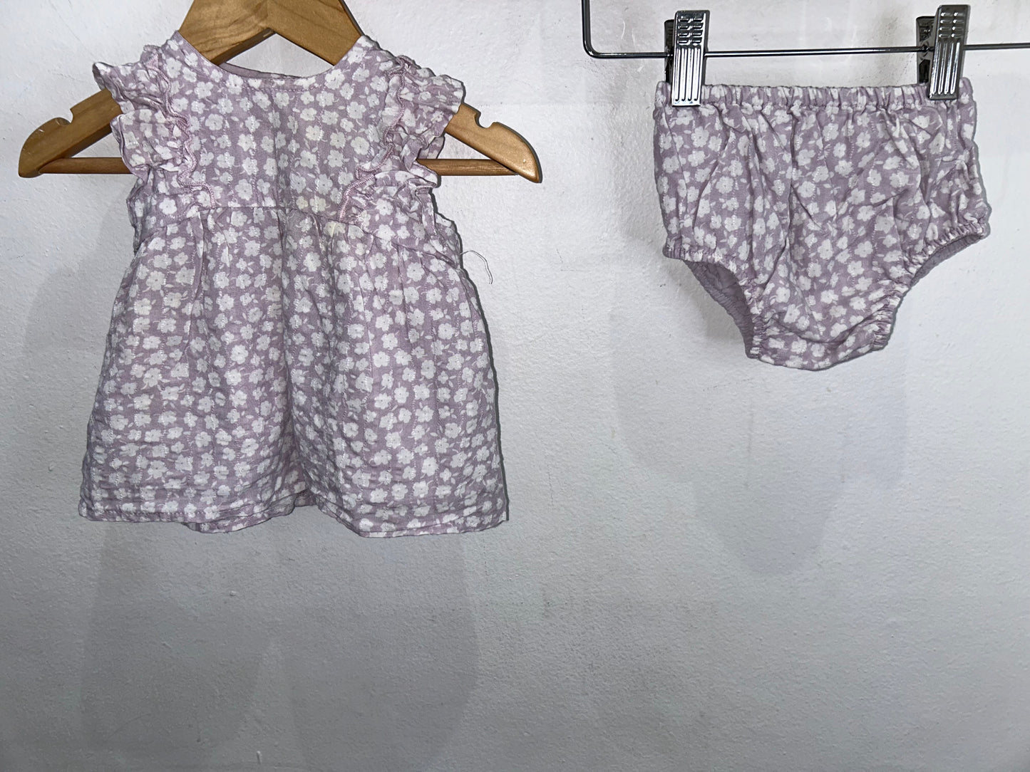 Purple floral dress 1-3m