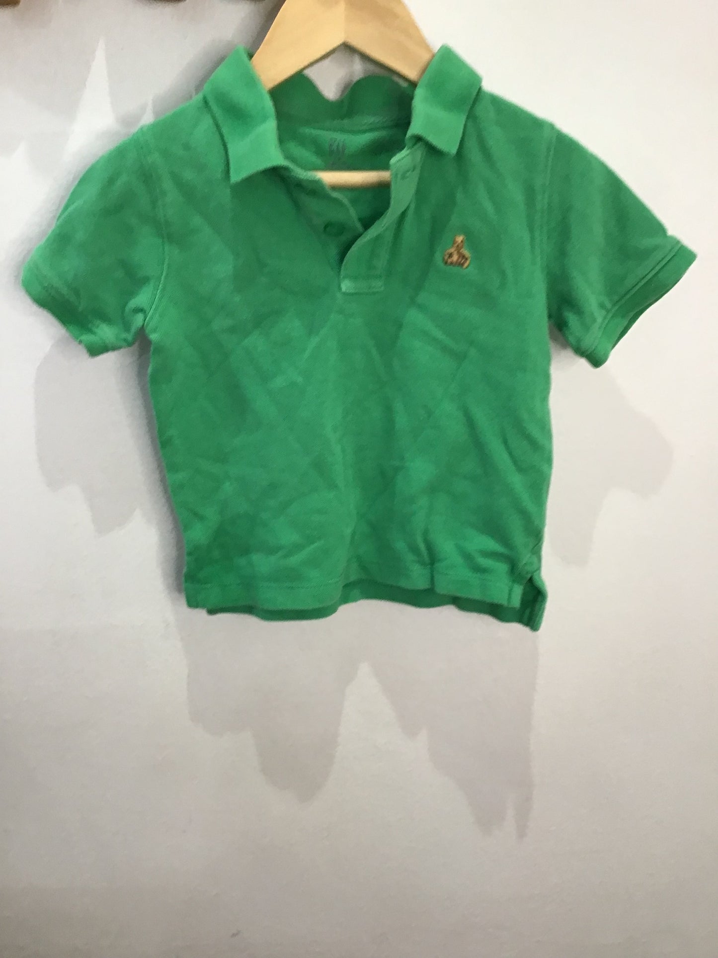 Green textured polo 2y