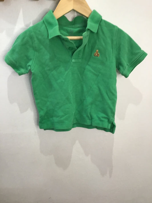 Green textured polo 2y