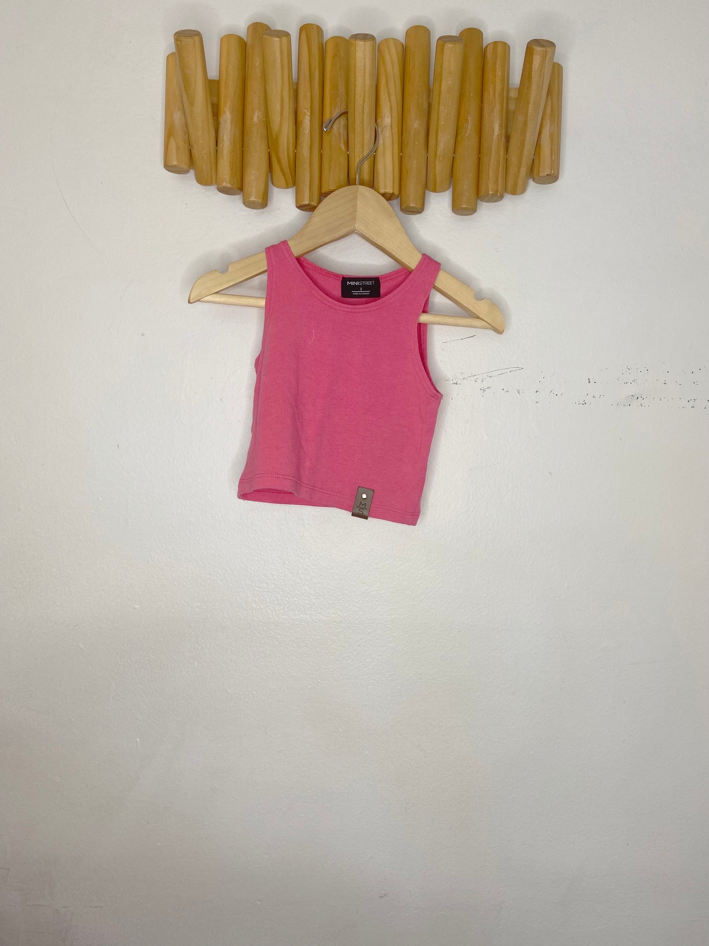 Ministreet pink crop tanktop 2y