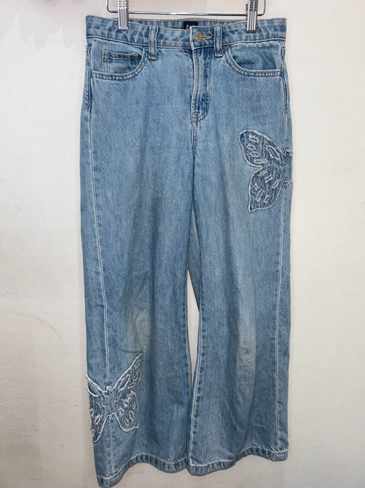Butterfly wide leg jeans 12y