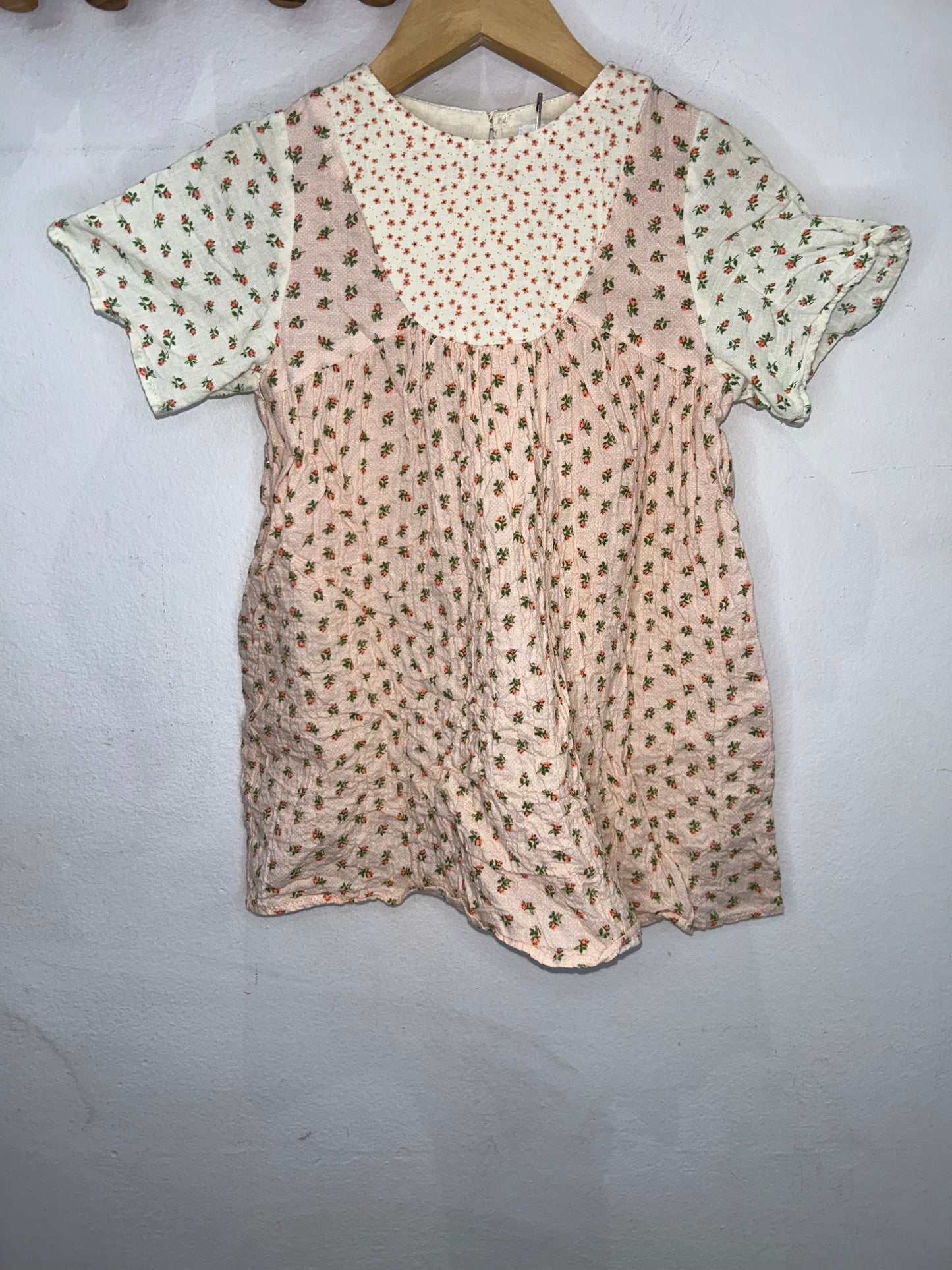 Pink and cream dress 2-3y
