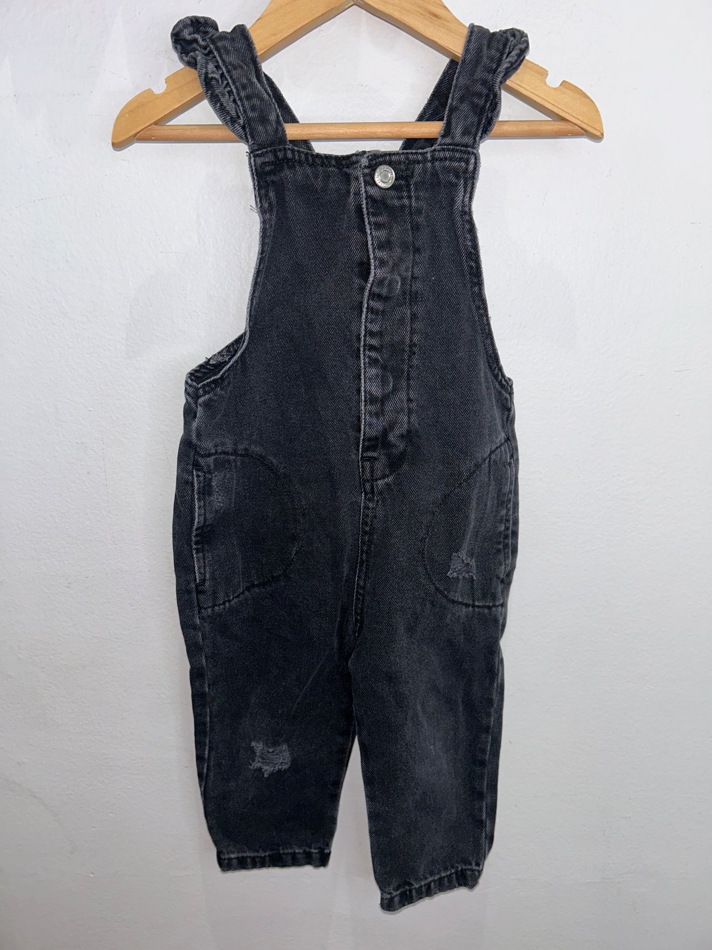 Black denim romper 12-18m