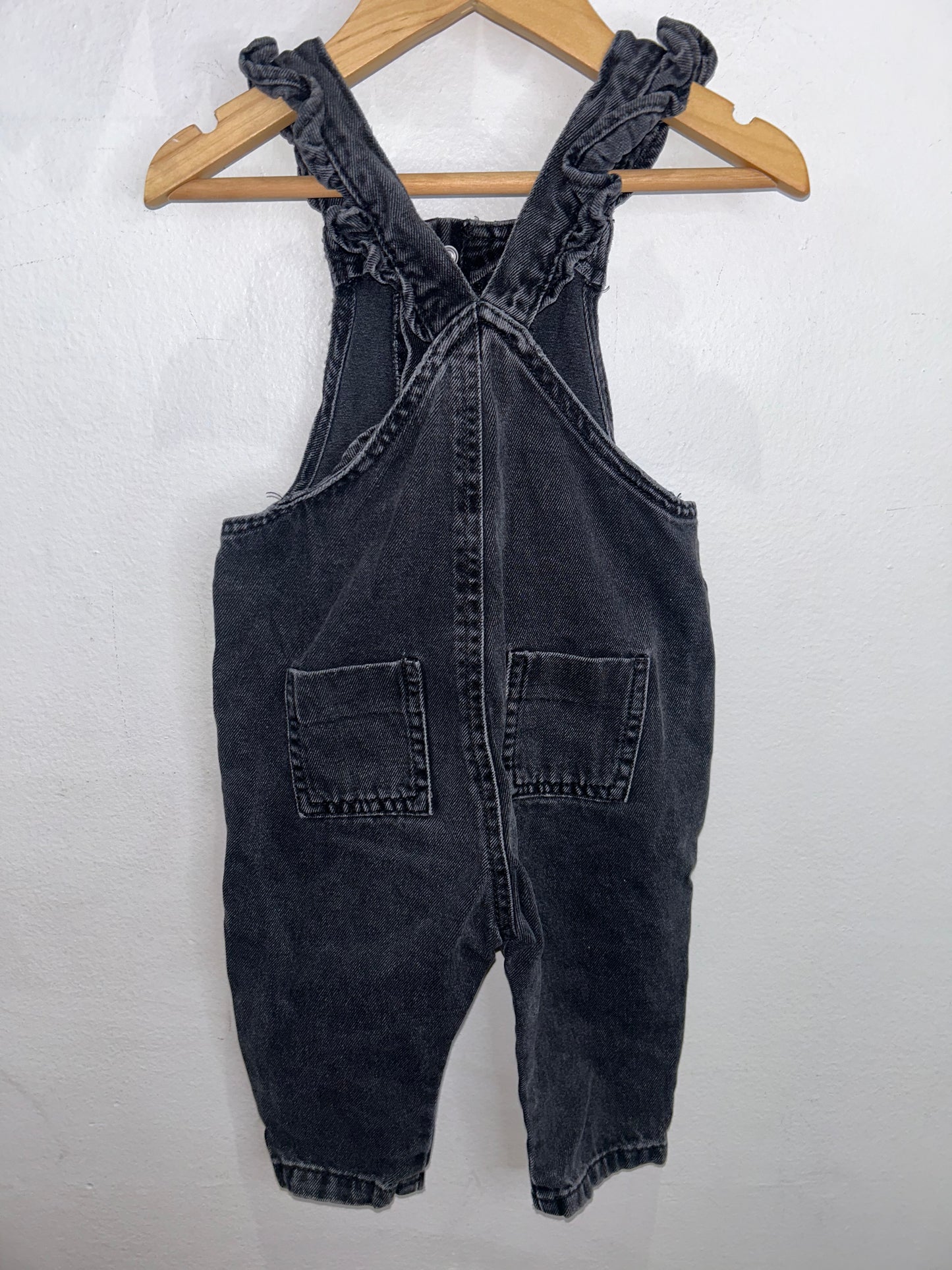 Black denim romper 12-18m