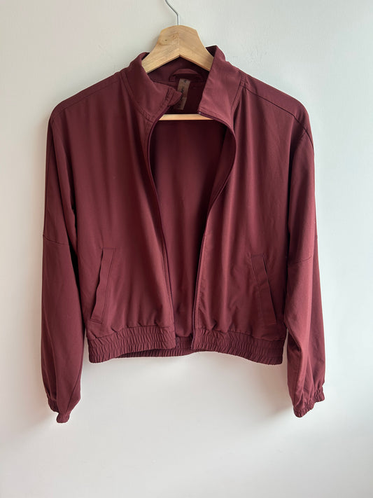 Maroon activewear zip-up XS