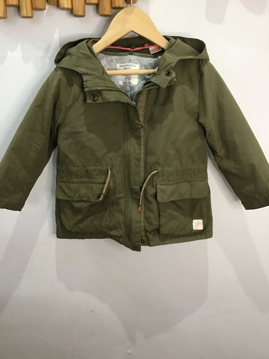 Olive jacket w removable inside layer 2-3y
