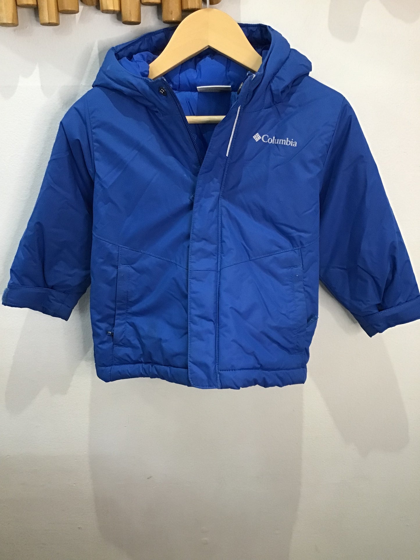 Columbia bright blue puffer jacket 2y