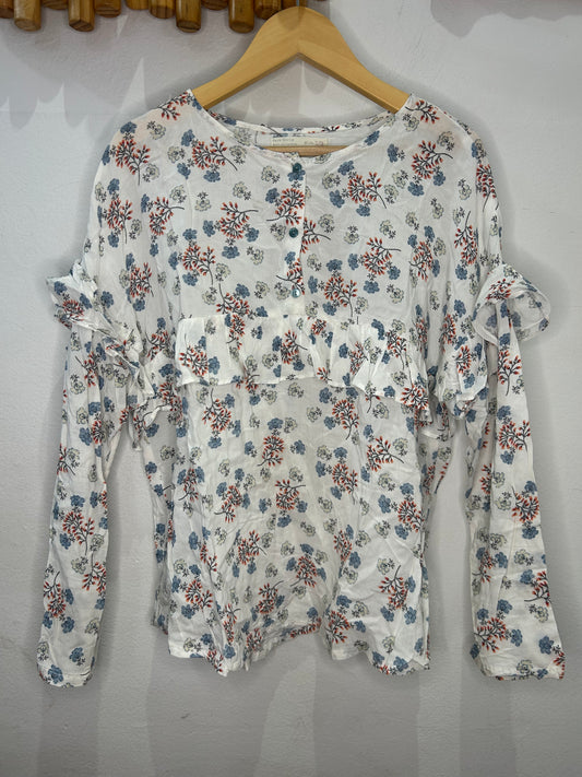 Floral frilly longsleeve 11-12y