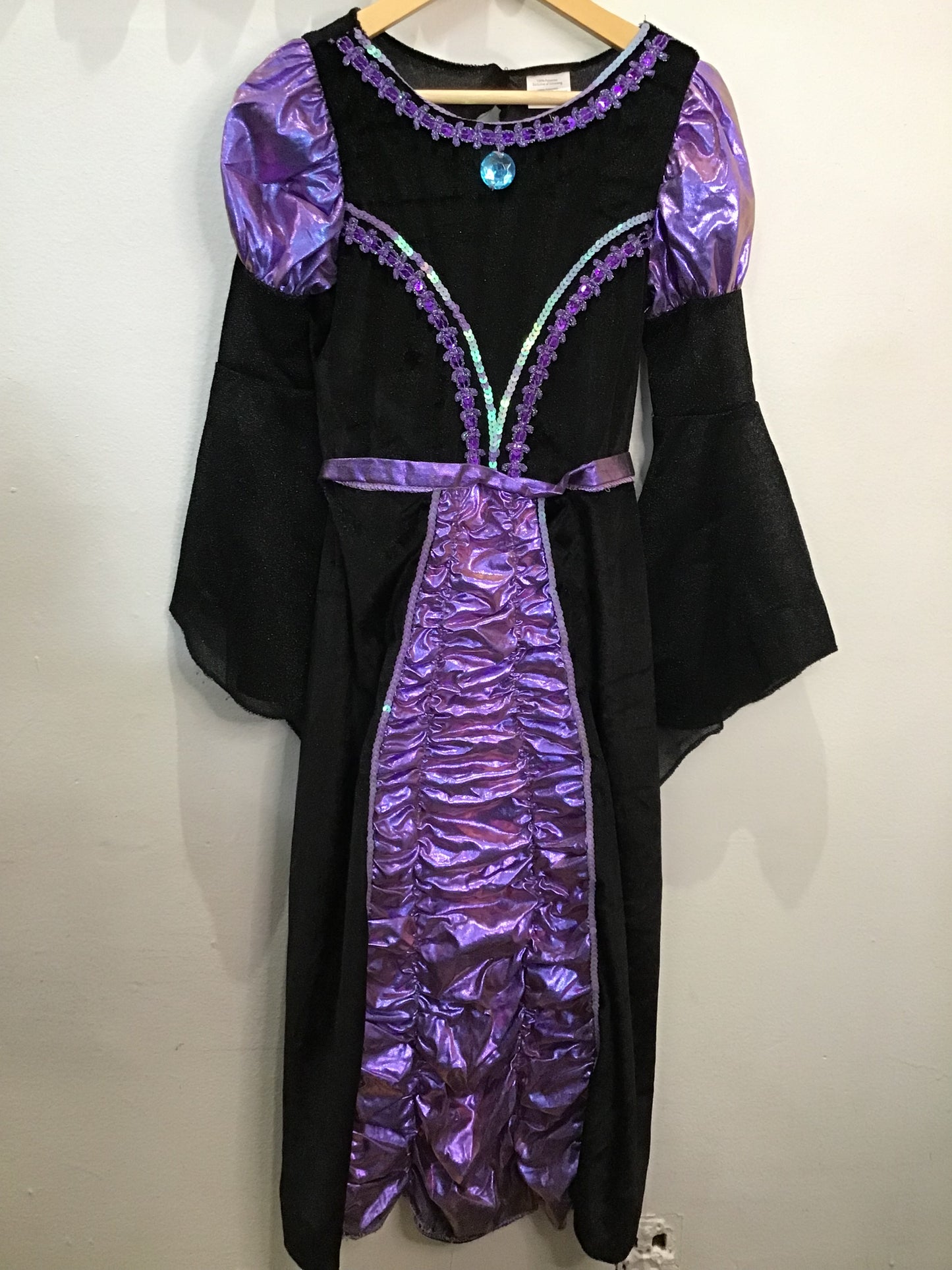 Sparkly purple black costume dress 8-12y